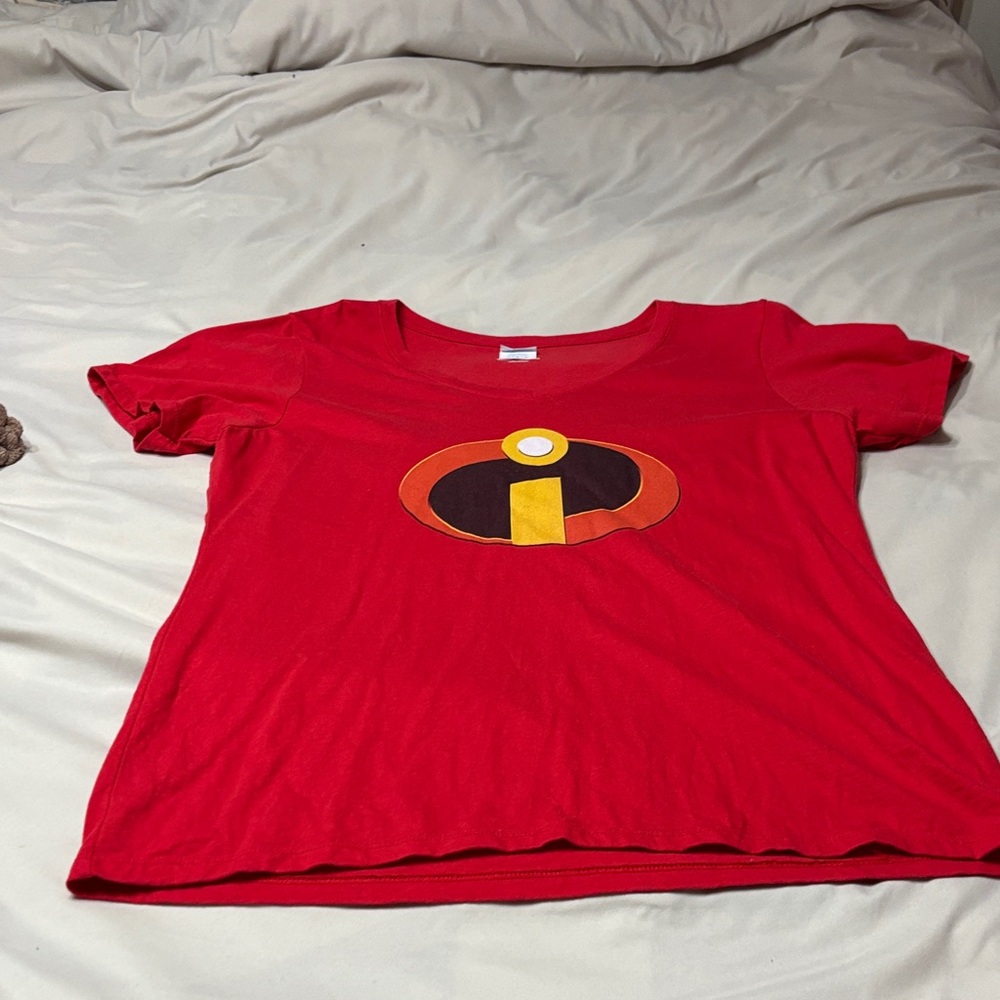 Red Incredibles Women's V neck tee